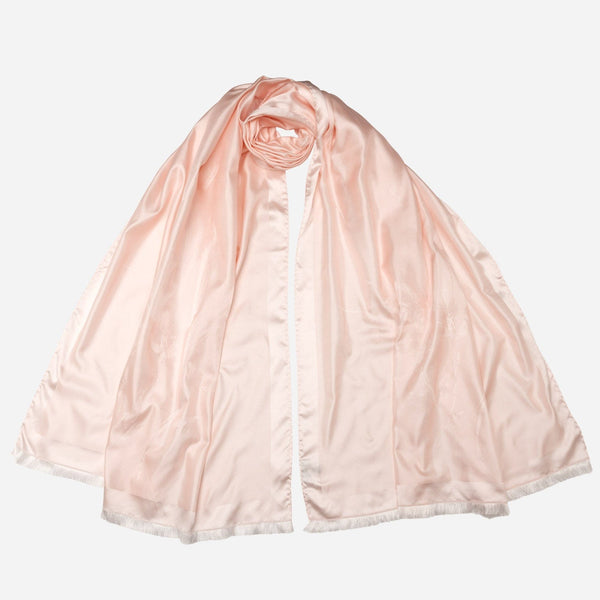 Pink Double Sided Silk Evening Shawl