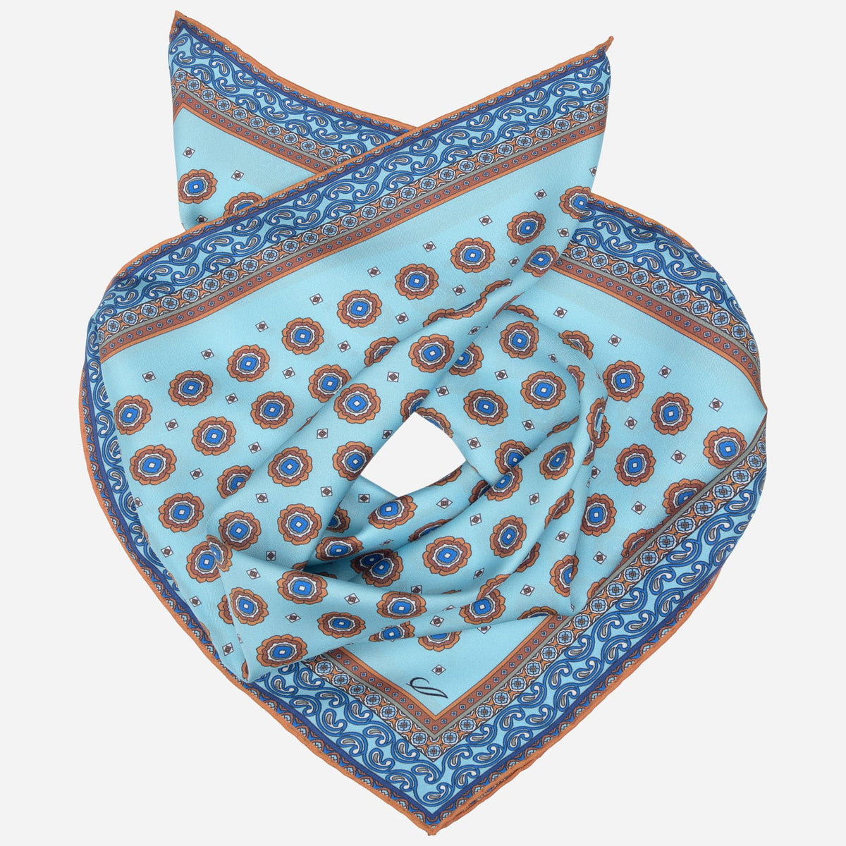 Blue Silk Neckerchief - Made in Italy