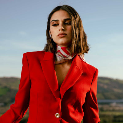 Women's Silk Bandana Cherry Red