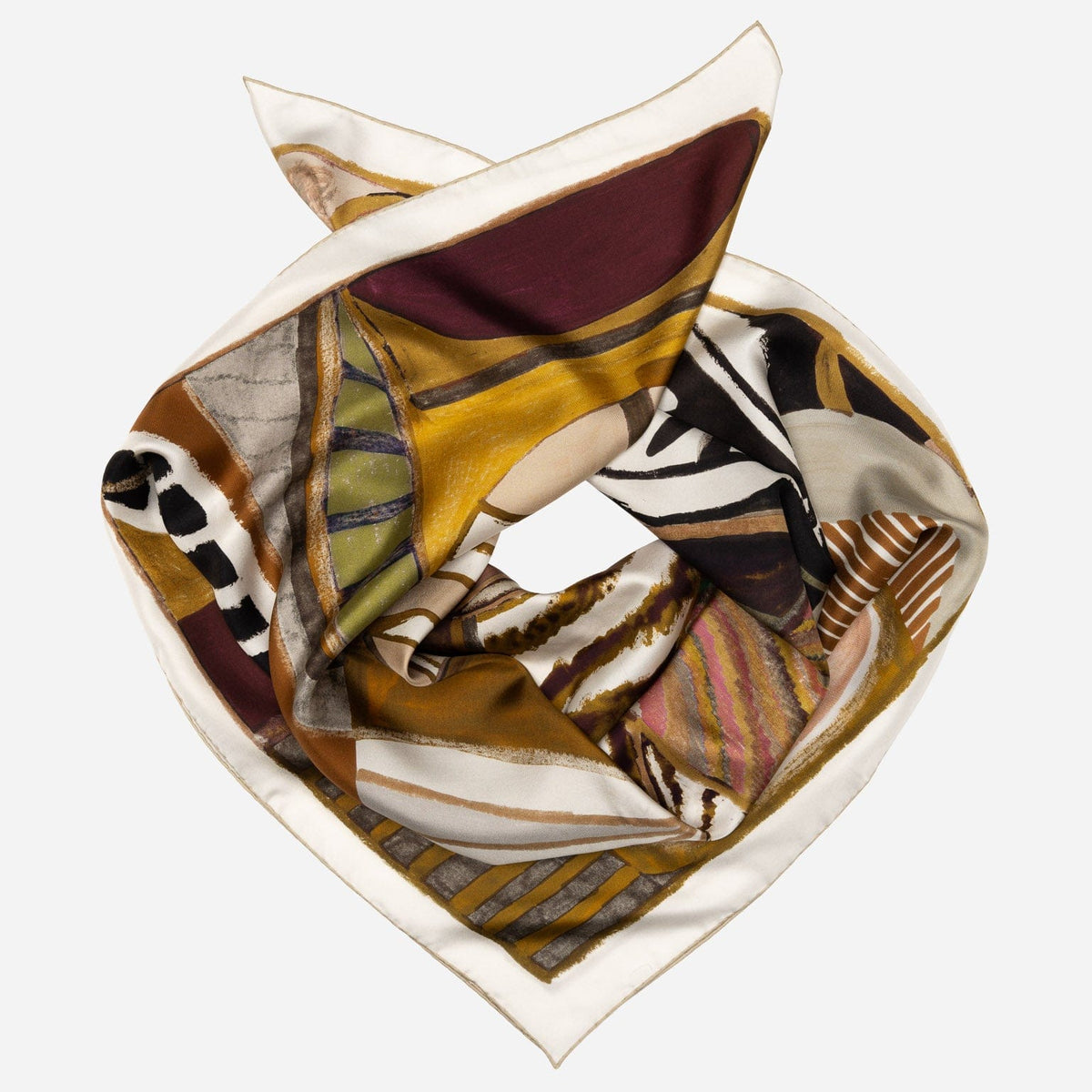 Earth Tones Italian Silk Square Scarf