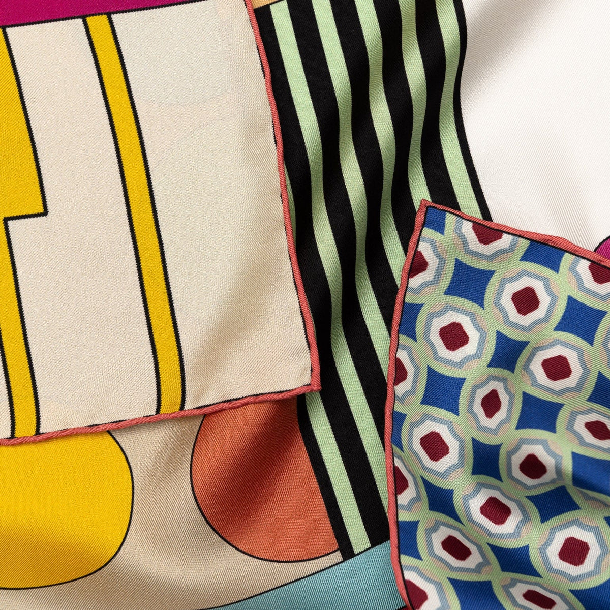 Italian Designer Pink Silk Square Scarf