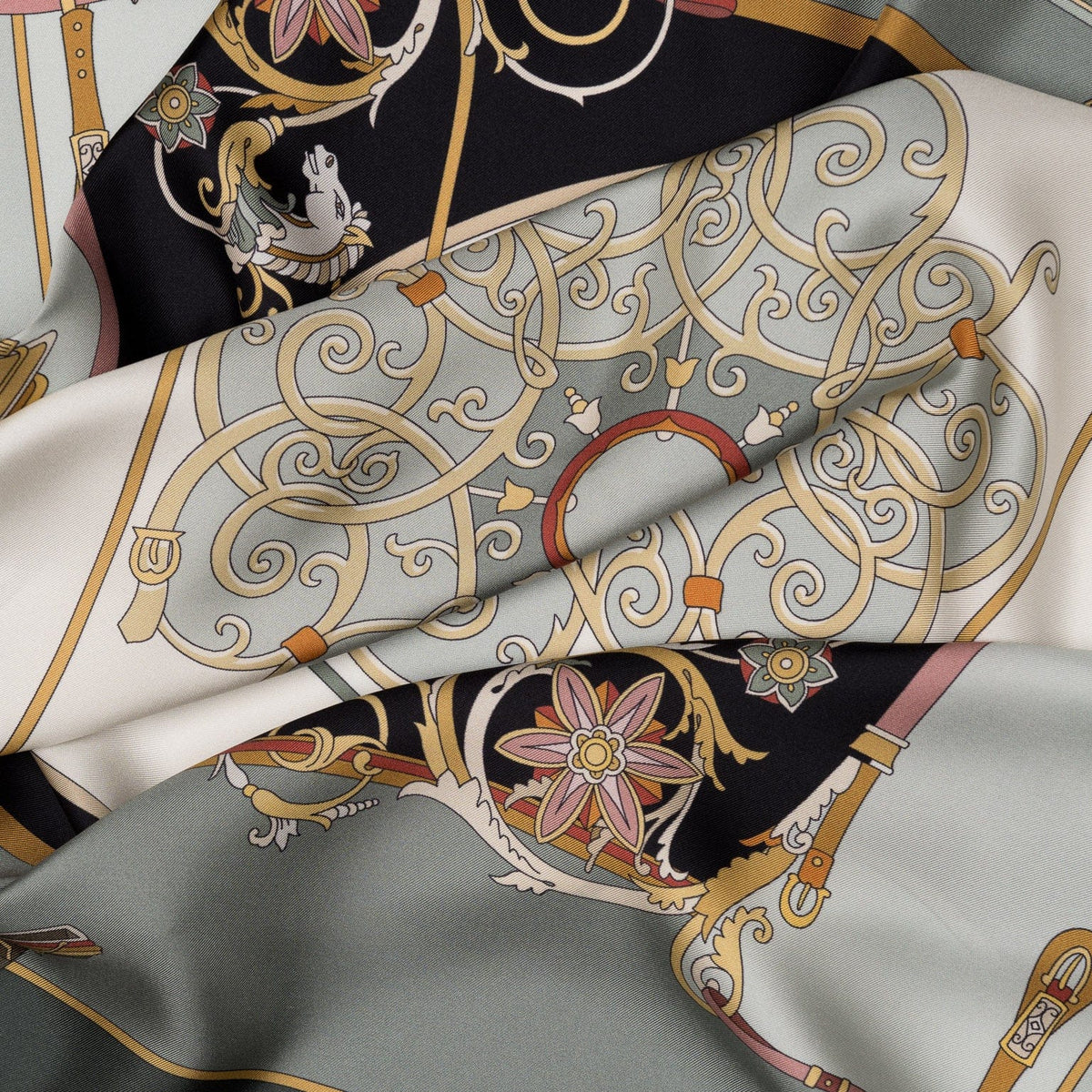 Women's Italian Green Silk Square Scarf