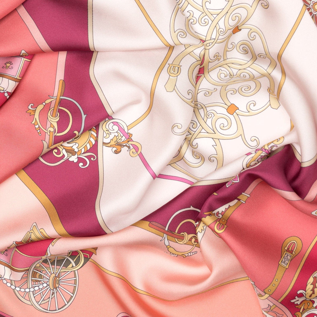 Women's Italian Red Silk Square Scarf