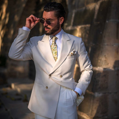 Luxury handmade yellow silk necktie from Italy