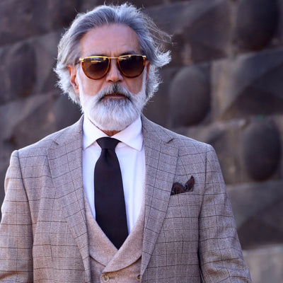 Black Italian handmade grenadine tie