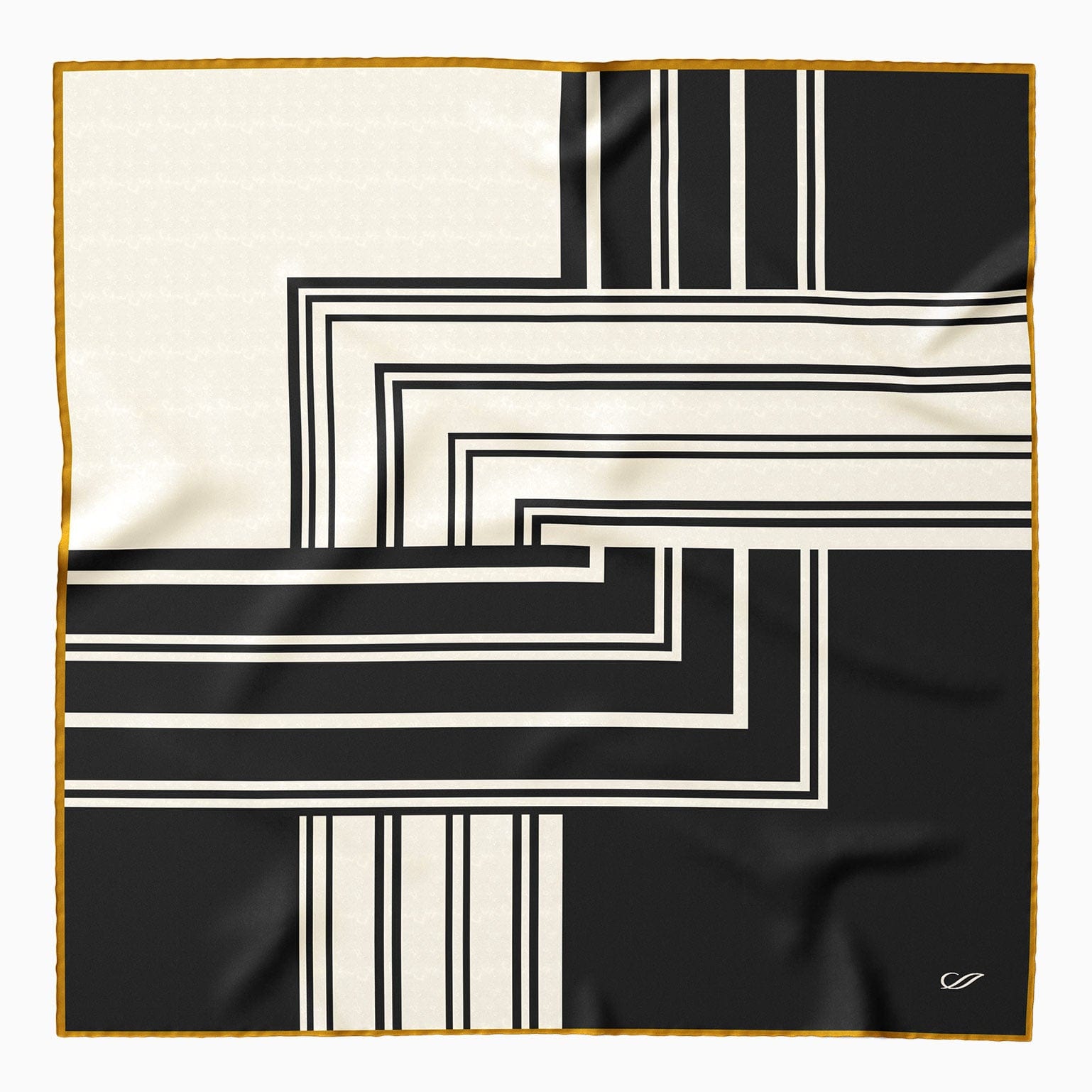 Luxury black silk large bandana for men made in Italy