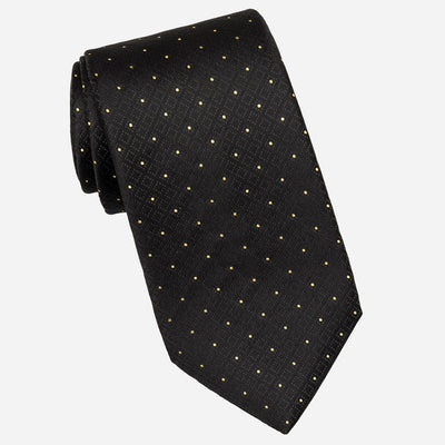 Black & Gold Italian Designer Silk Tie