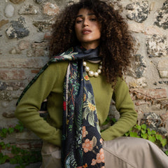 black-floral-print-long-