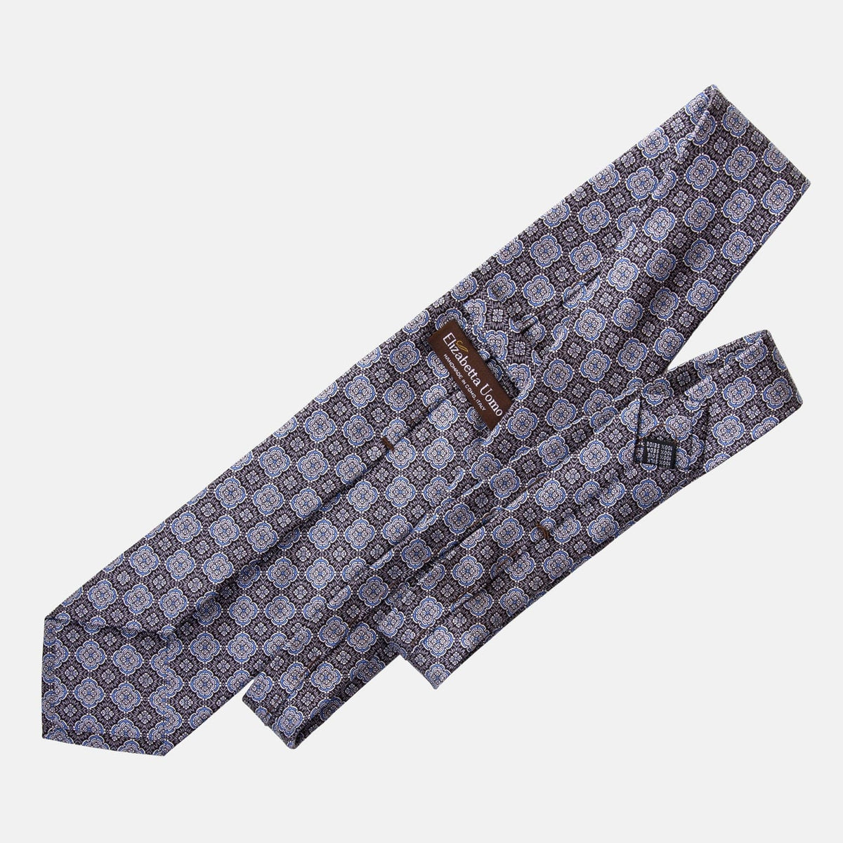 Handmade Black and Grey Italian Silk Tie