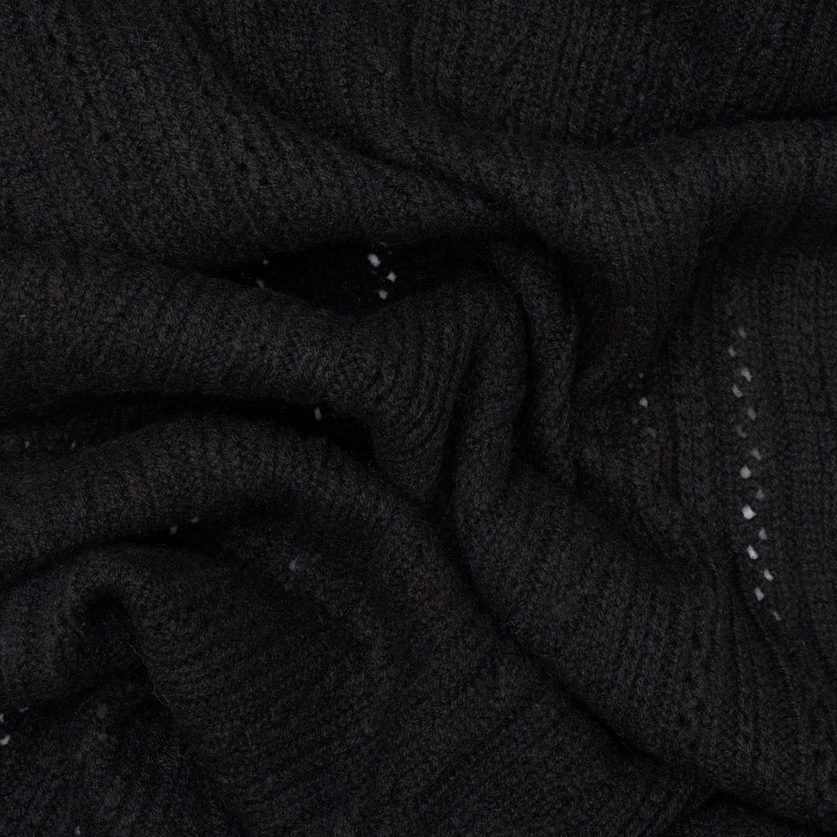 Black Italian Pure Cashmere Scarf
