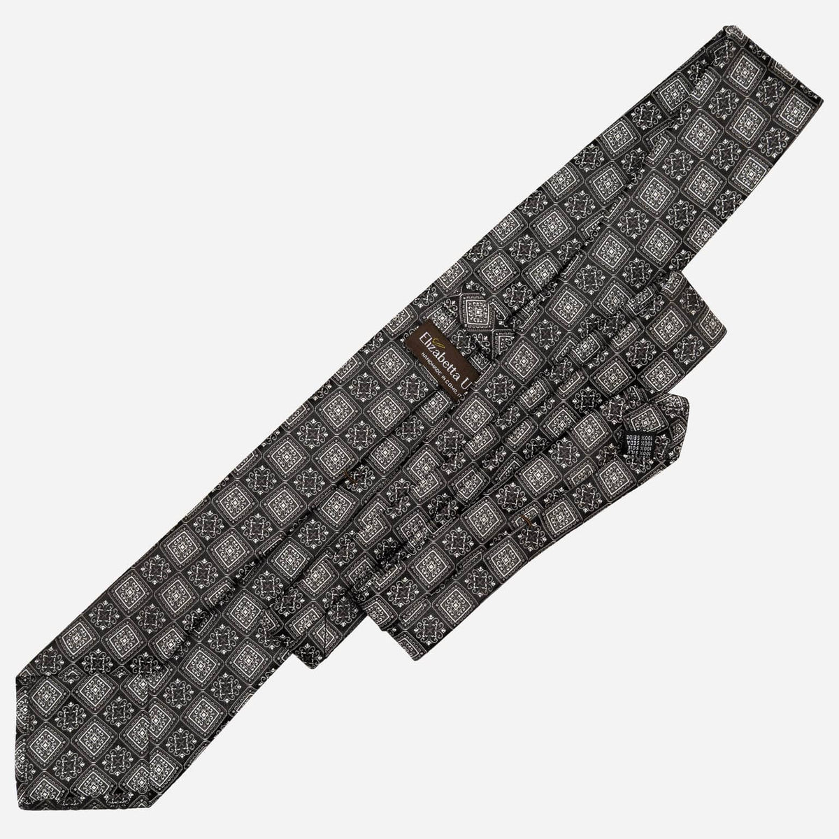 Designer Vintage Black Silk Necktie