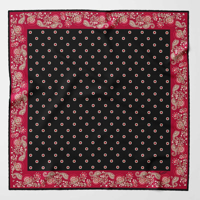 Black and Red Silk Pocket Square