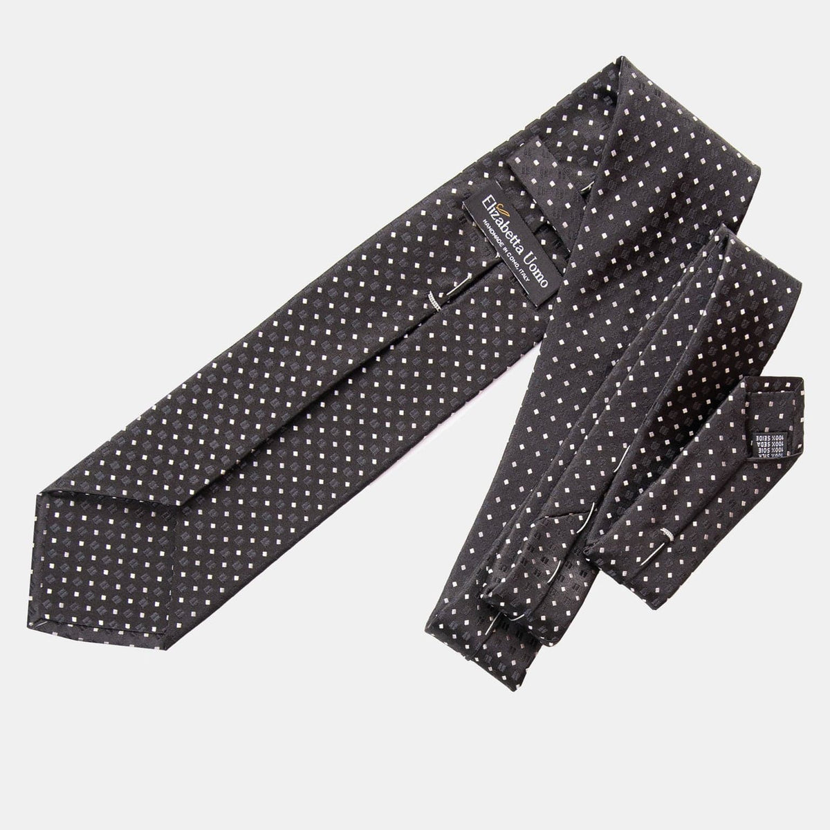 Black Formal Silk Jacquard Tie - Made in Italy