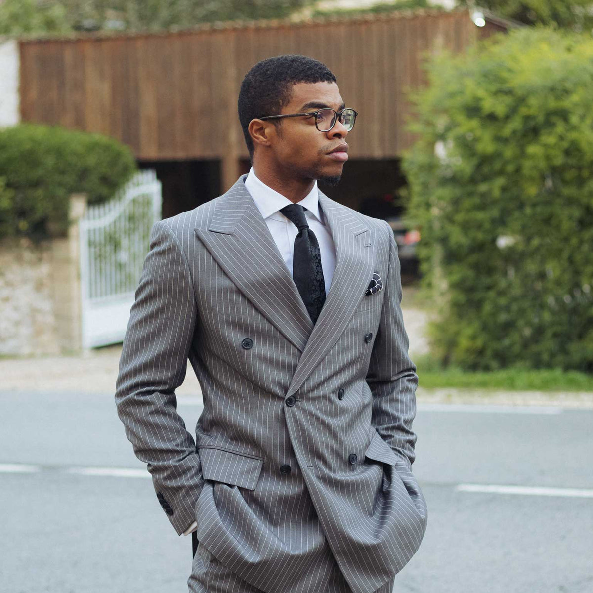 Black silk necktie made in Italy