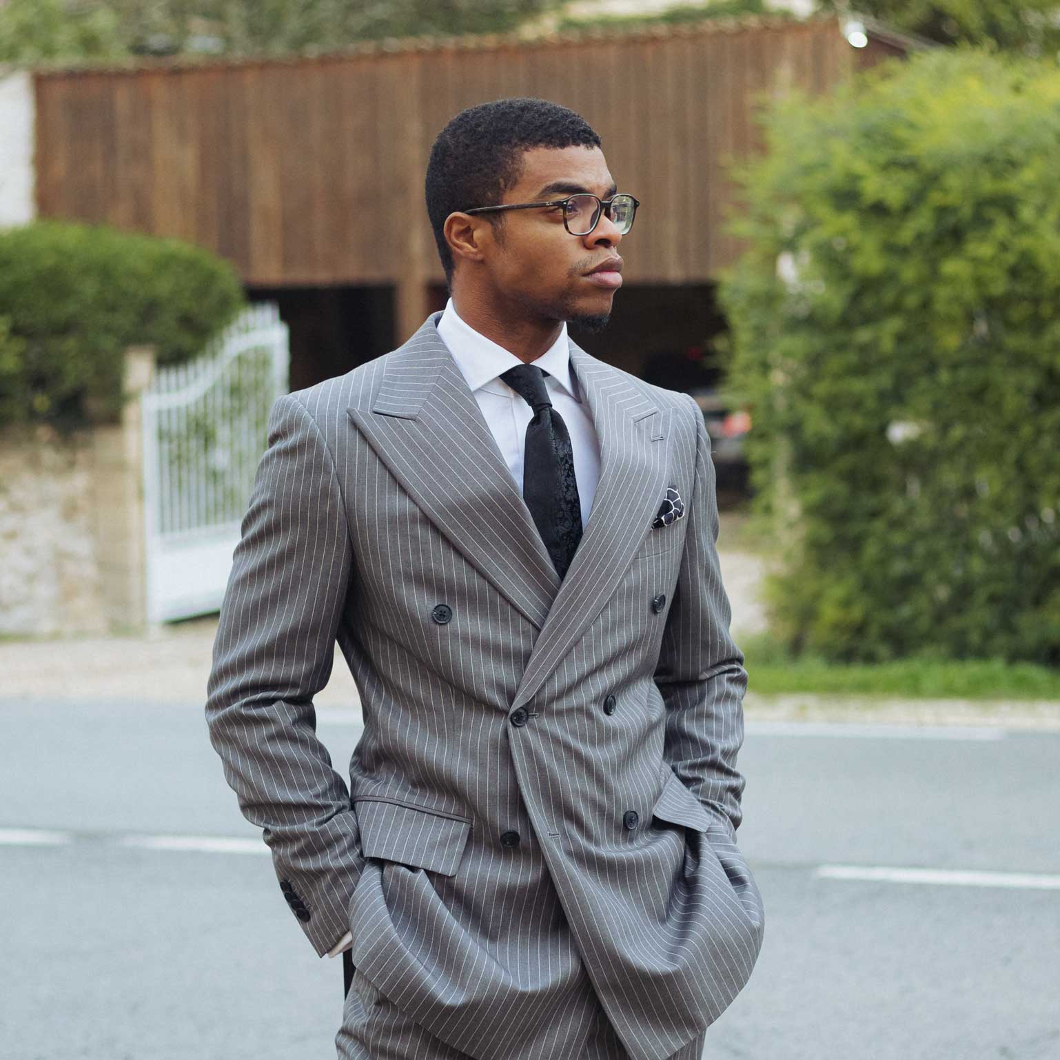 Men's Black Floral Italian Silk Tie