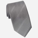 Black Pinstripe Italian Designer Silk Tie