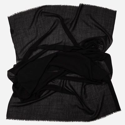 Black Italian Wool Silk Scarf