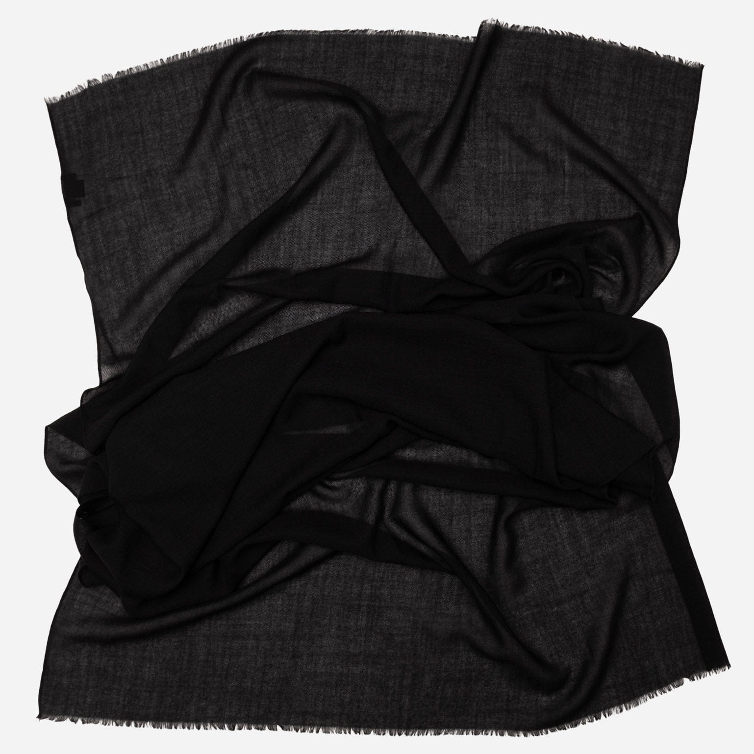 Black Italian Wool Silk Scarf