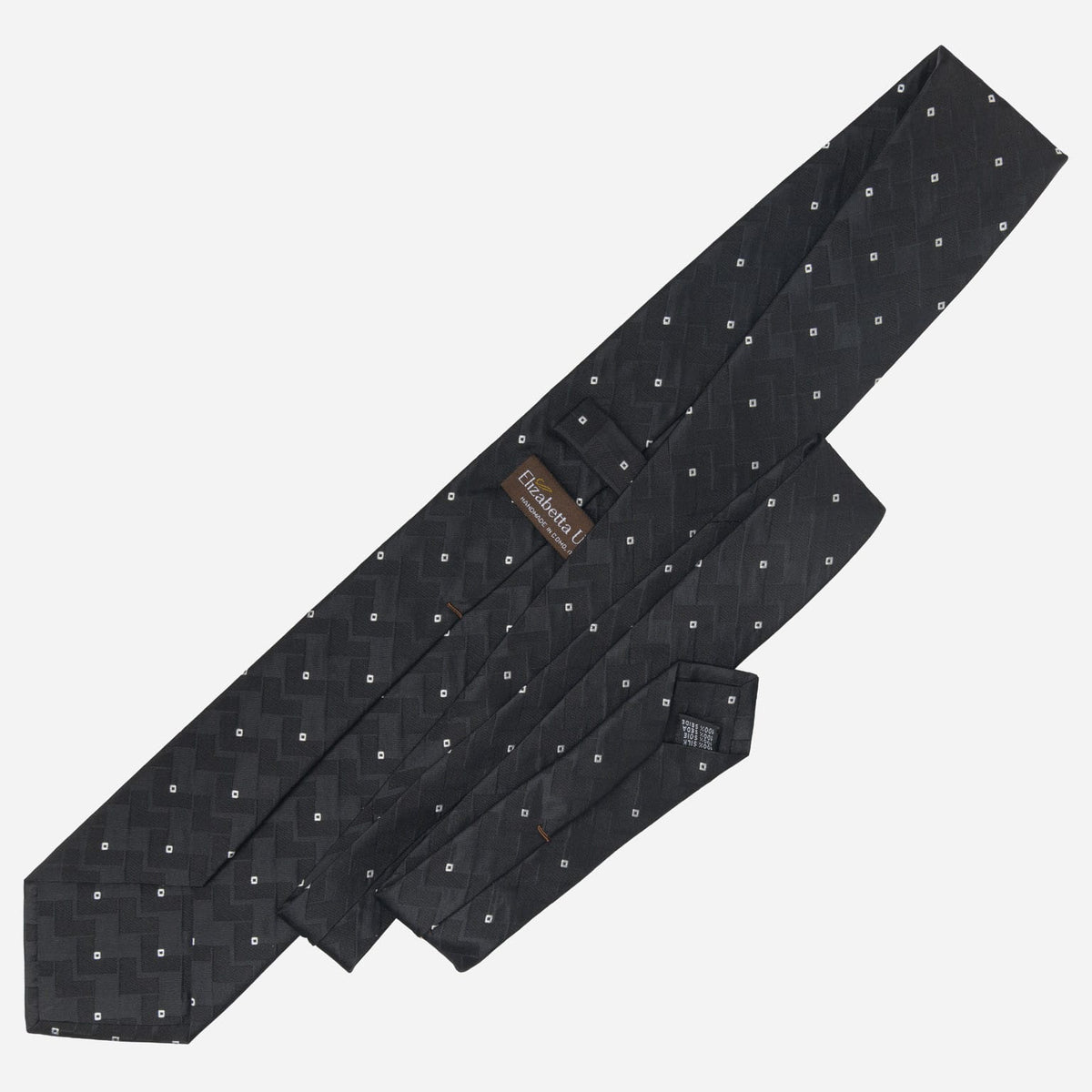 Italian Designer Black Silk Jacquard Tie