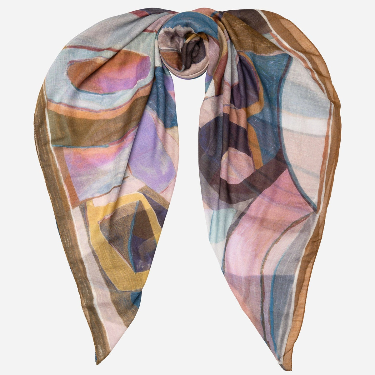 Blue and Plum Modal Cotton Silk Scarf
