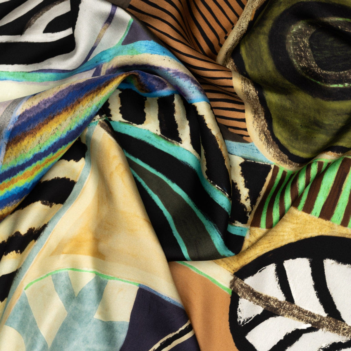 Blue and Plum Italian Silk Square Scarf