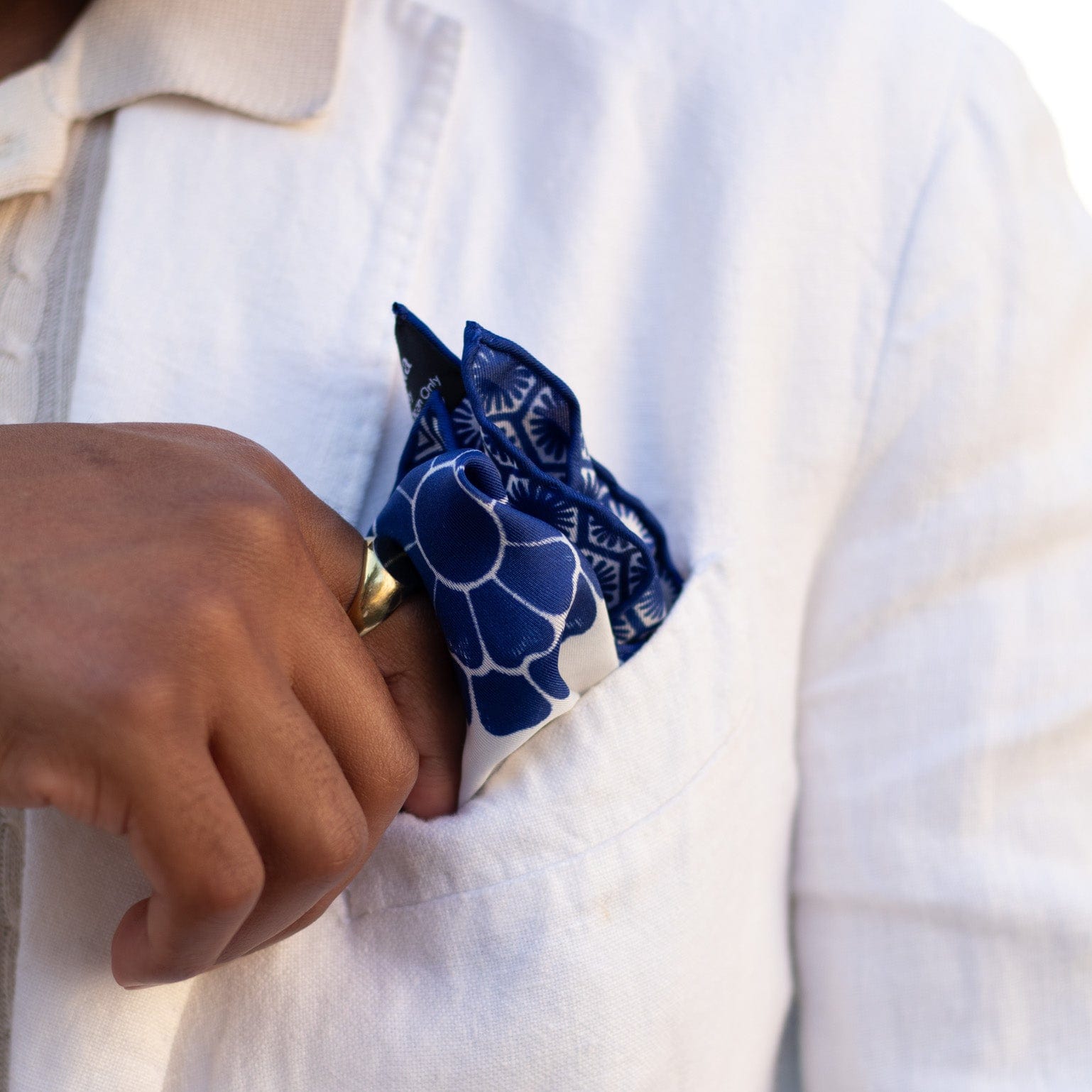 Luxury handmade Italian silk pocket square hand rolled