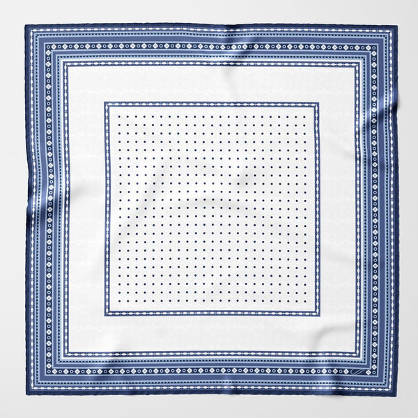 Blue and White Silk Italian Pocket Square