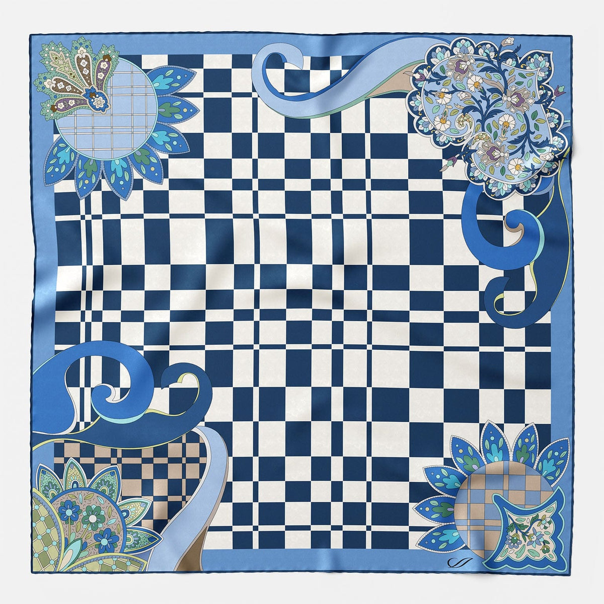Women's Blue Silk Bandana Scarf