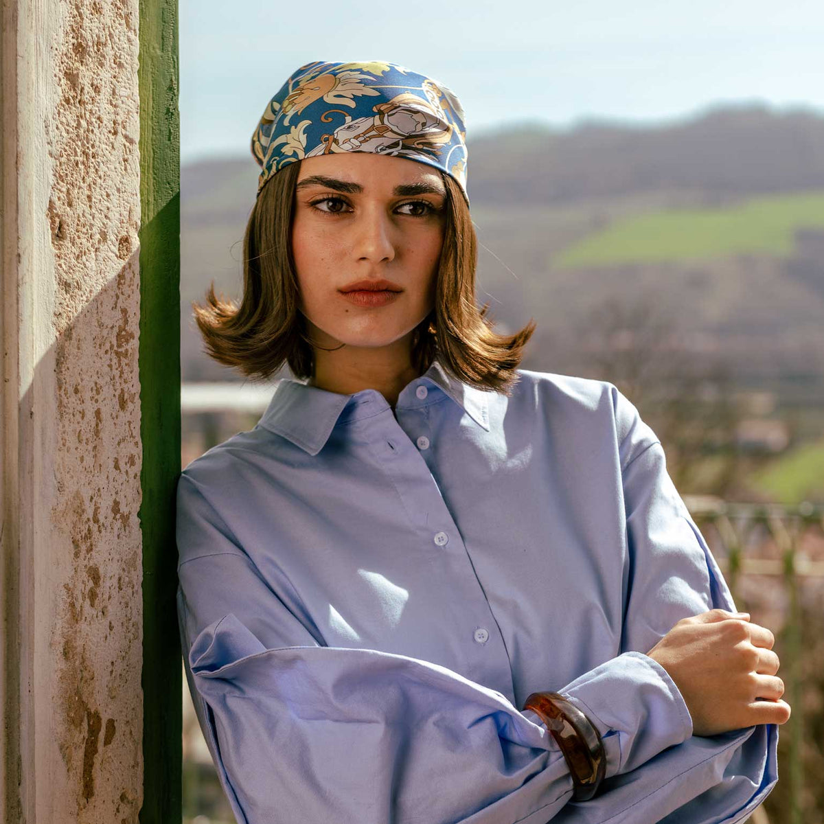 Women's Silk Bandana Midnight Blue