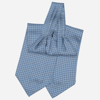 Blue Italian Silk Ascot Tie