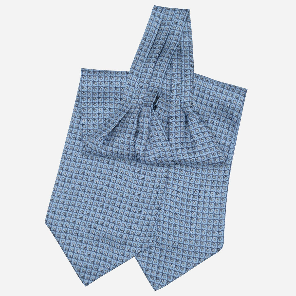 Blue Italian Silk Ascot Tie