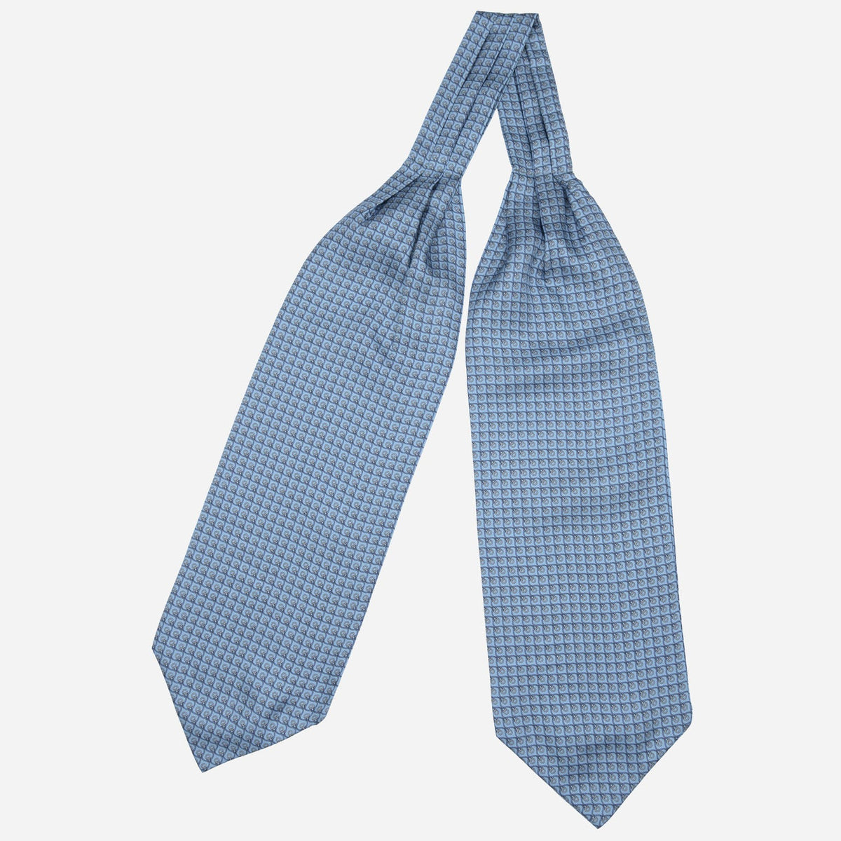 Blue Italian Silk Ascot Tie