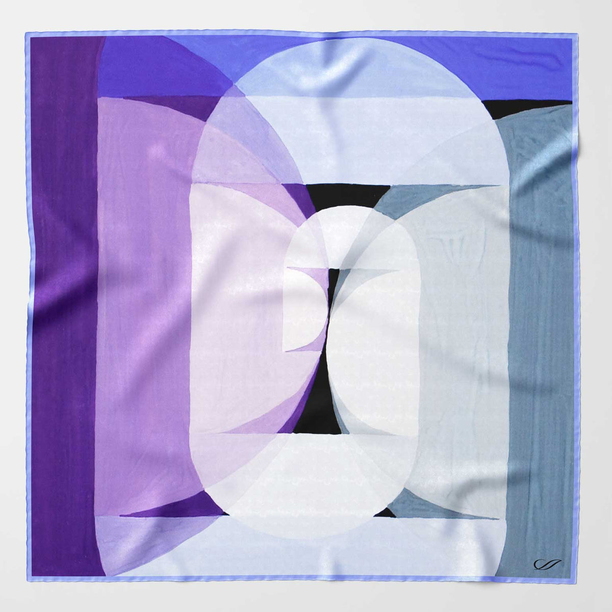 Blue Gray Violet Italian Silk Neckerchief