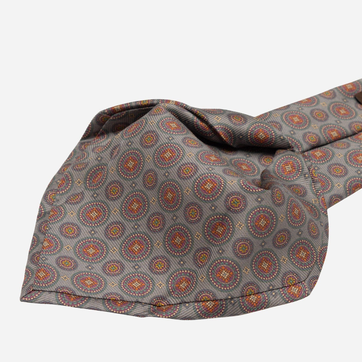 Blue Grey Madder Silk Italian Tie