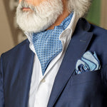Blue Italian Silk Ascot Tie