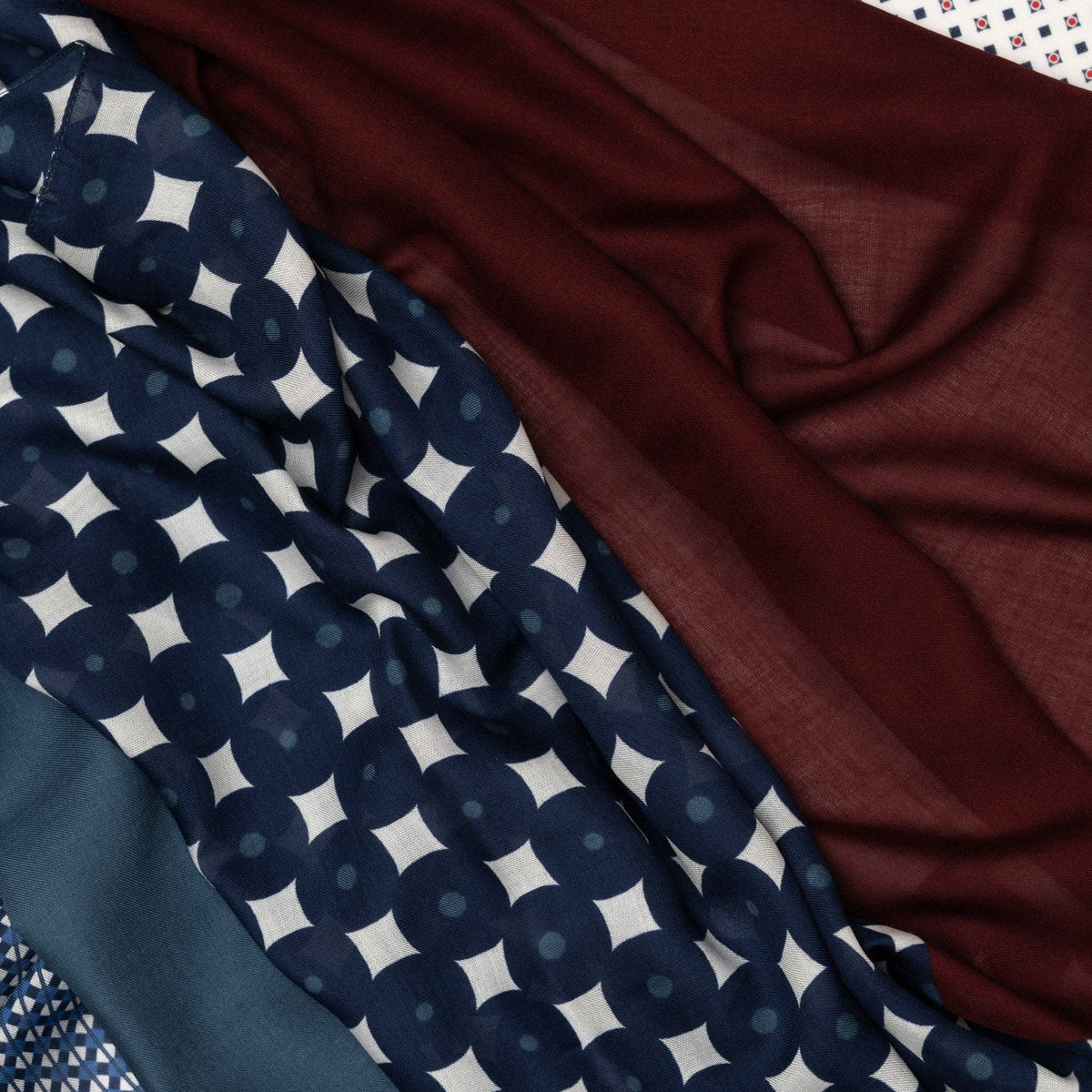 Italian Designer Blue Modal Twill Scarf