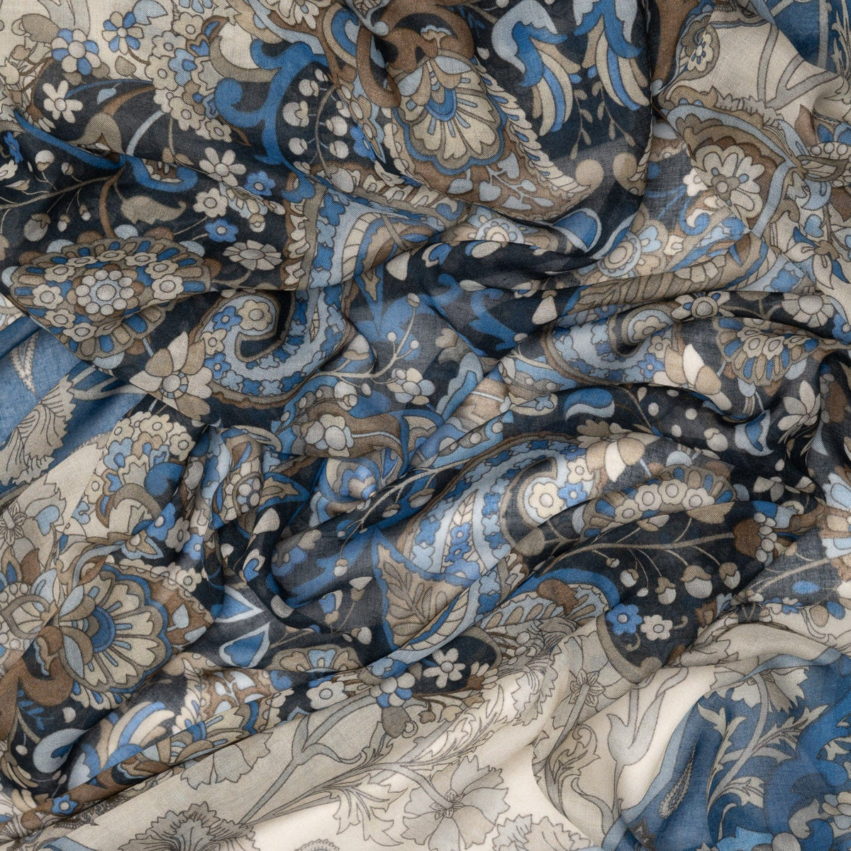 Blue Marine Modal Cashmere Square Scarf