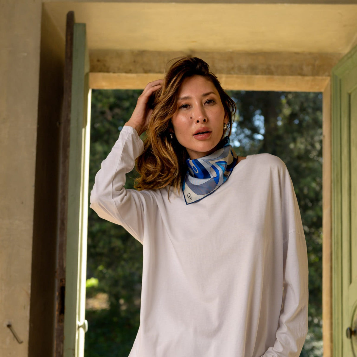 Women's Silk Bandana Blue