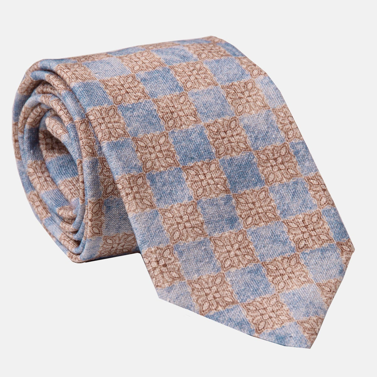 Handmade Italian Silk Bourette Tie - Blue