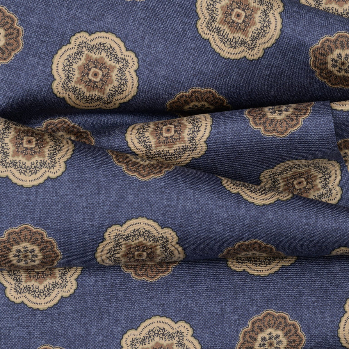 Italian Designer Men's Blue Silk Scarf