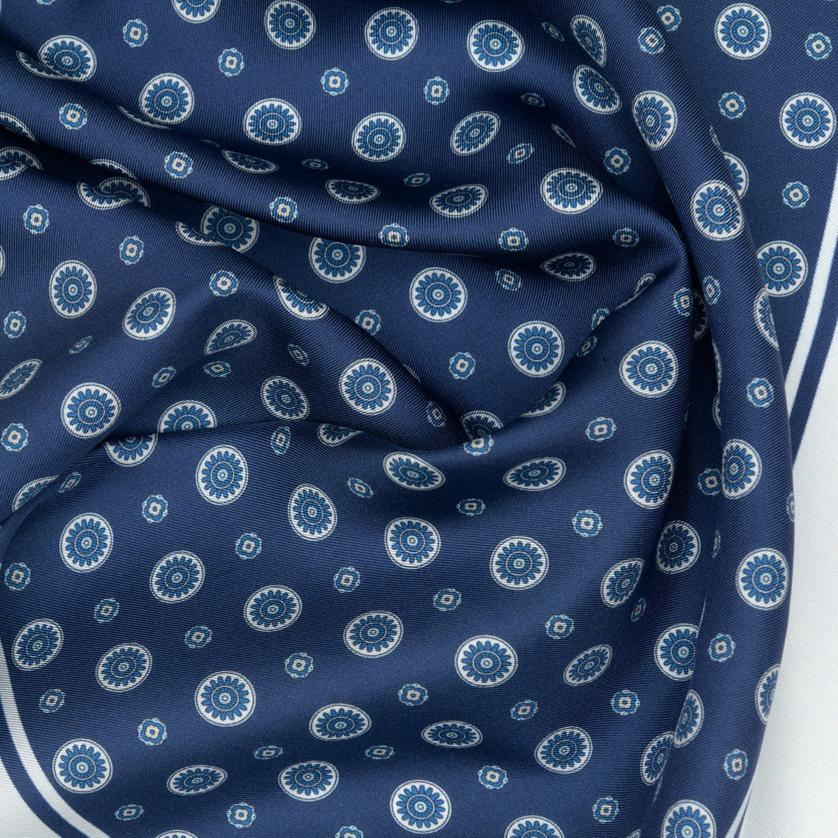 Blue Italian Designer Silk Neckerchief
