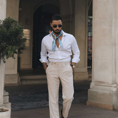 Blue silk neckerchief bandana scarf