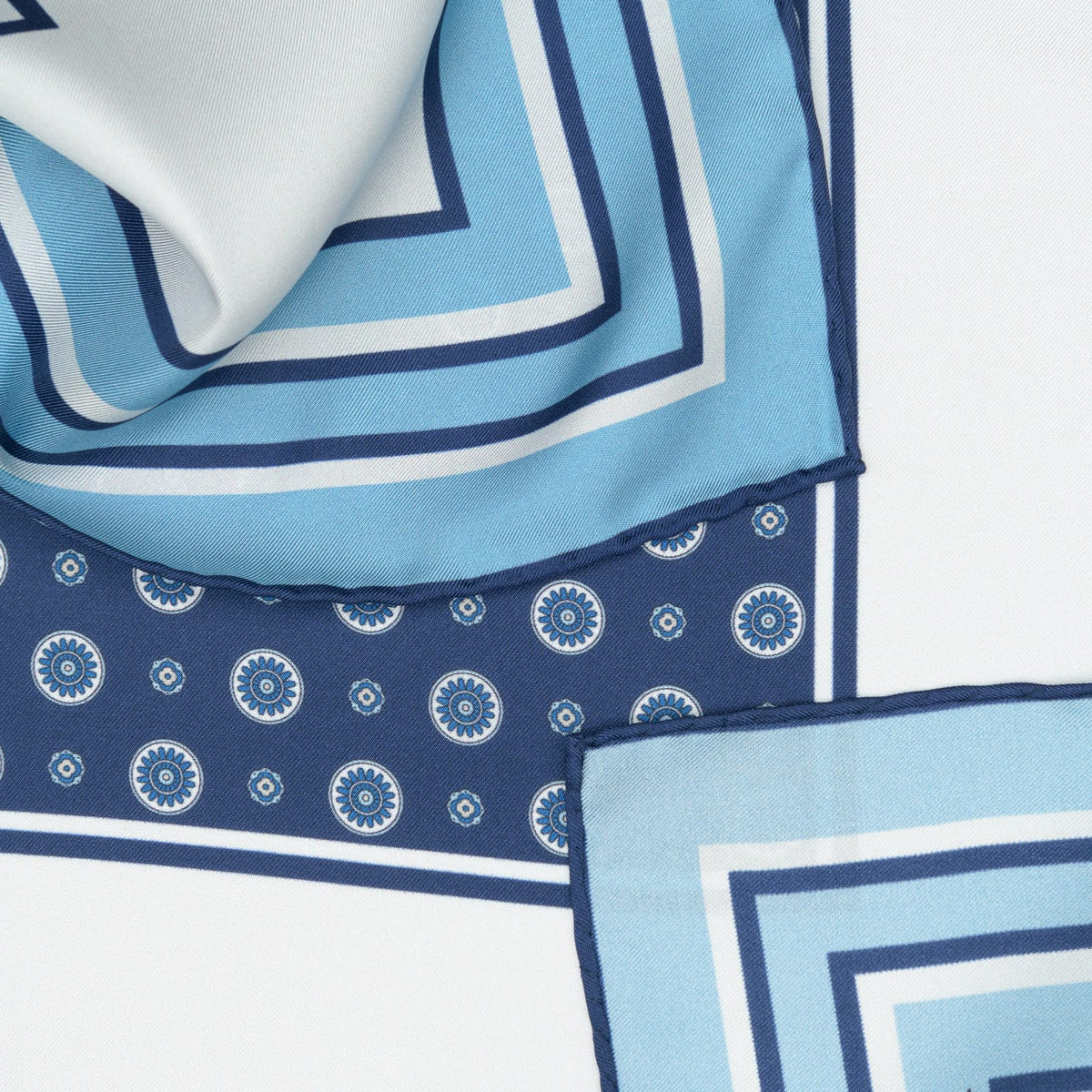Blue Italian Designer Silk Neckerchief