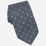 Blue Polka Dot Italian Designer Silk Tie