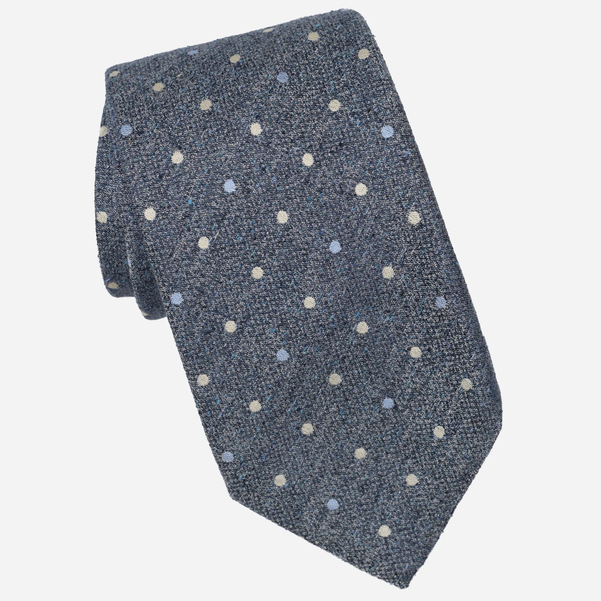 Blue Polka Dot Italian Designer Silk Tie