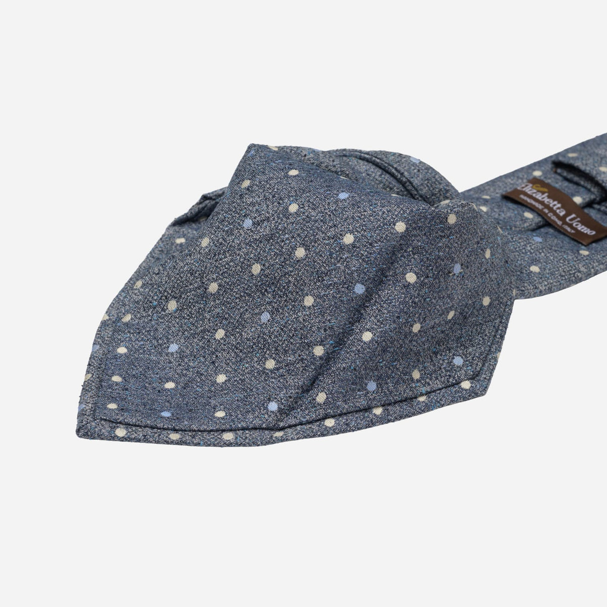 Blue Polka Dot Italian Designer Silk Tie