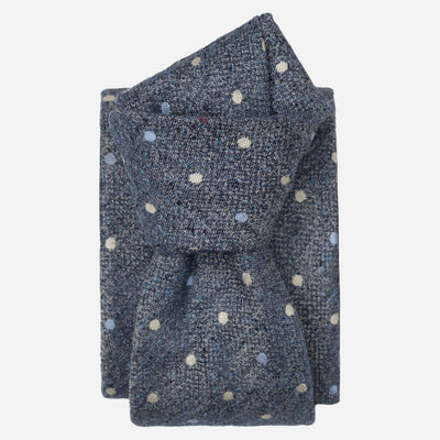 Blue Polka Dot Italian Designer Silk Tie