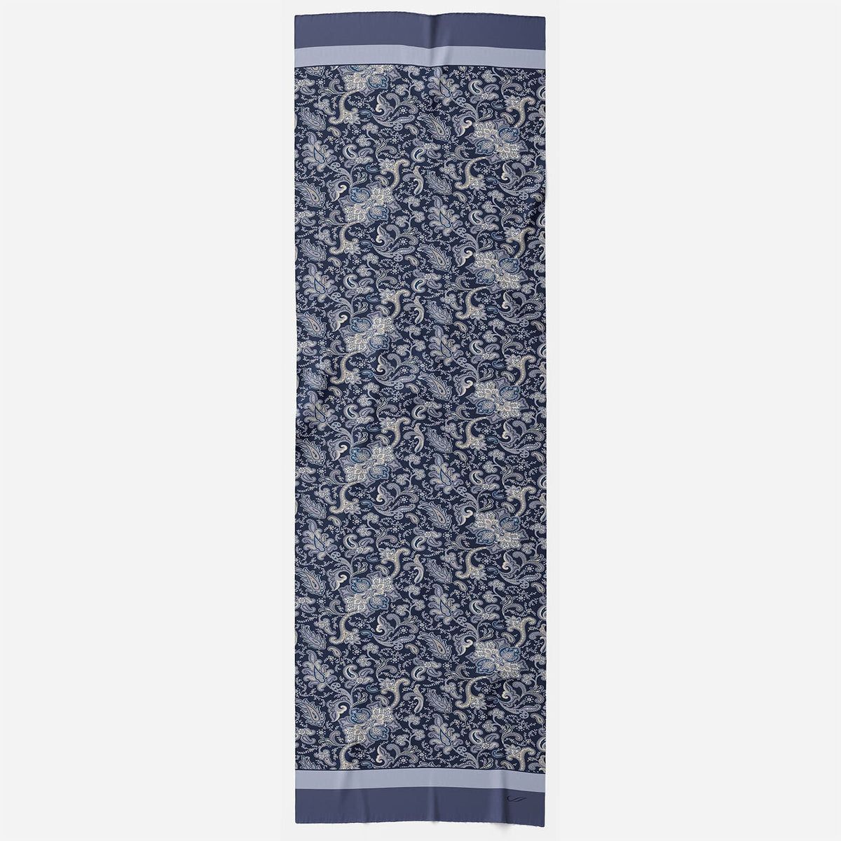 Blue Paisley Wool Scarf