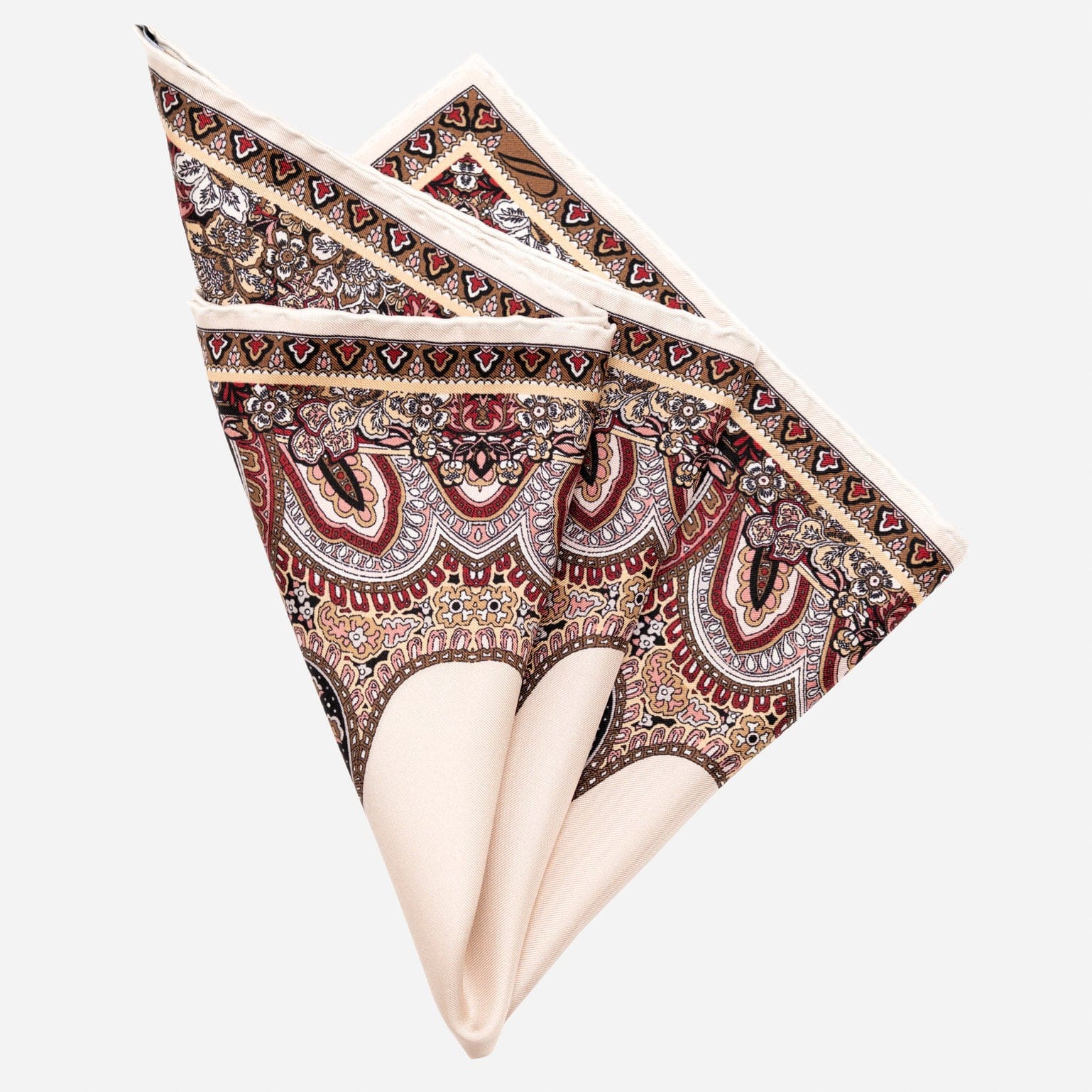 Luxury handmade Italian silk pocket square hand rolled