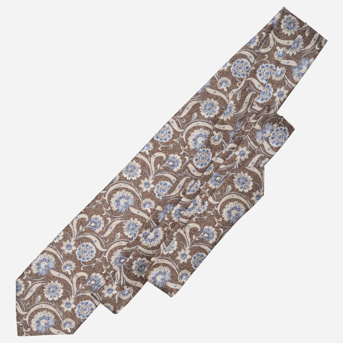 Handmade Brown Floral Italian Silk Tie